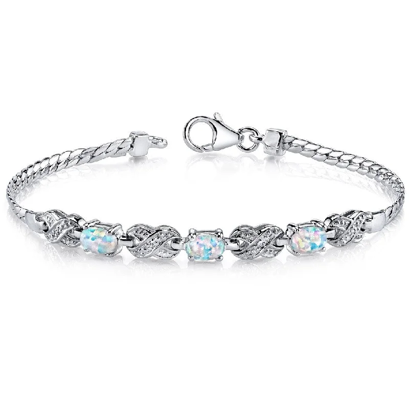 Parted-tier bracelet-1.25 ct Opal Tennis Bracelet in Sterling Silver