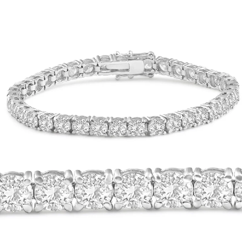 Heavy gold bracelet-12 Ct. Round Cut Natural Diamond White Gold Round Cut Tennis Bracelet 7"