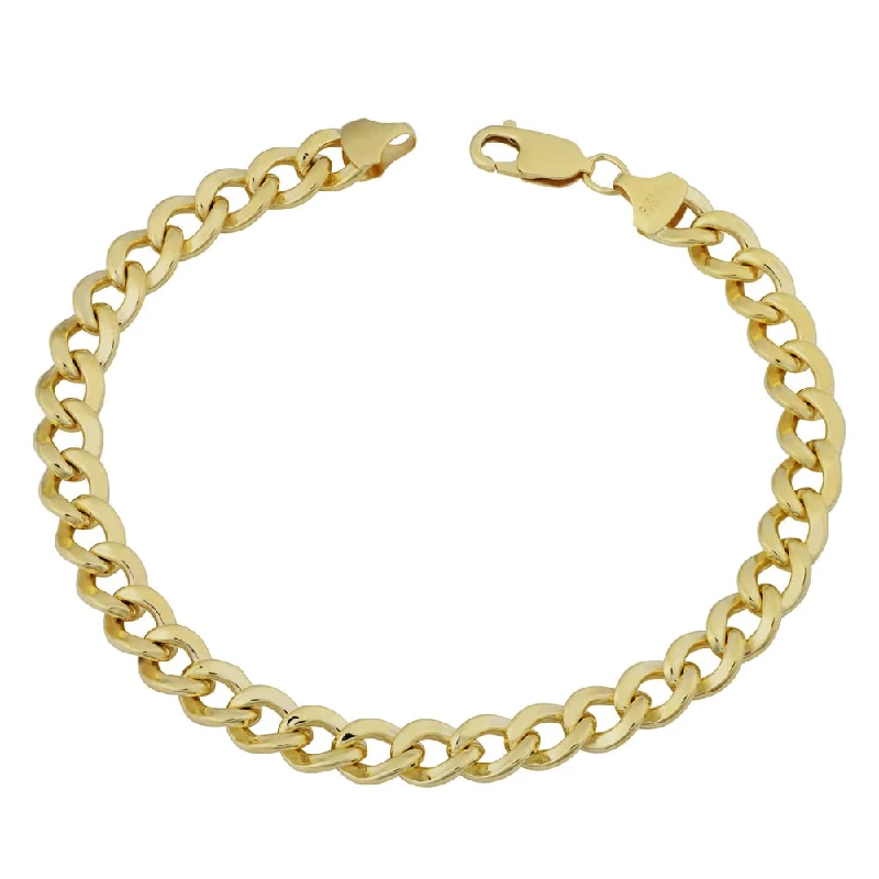 Stellar burst bracelet-14k Yellow Gold Filled 7.4mm High Polish Miami Cuban Curb Link Men's 9-inch Chain Bracelet