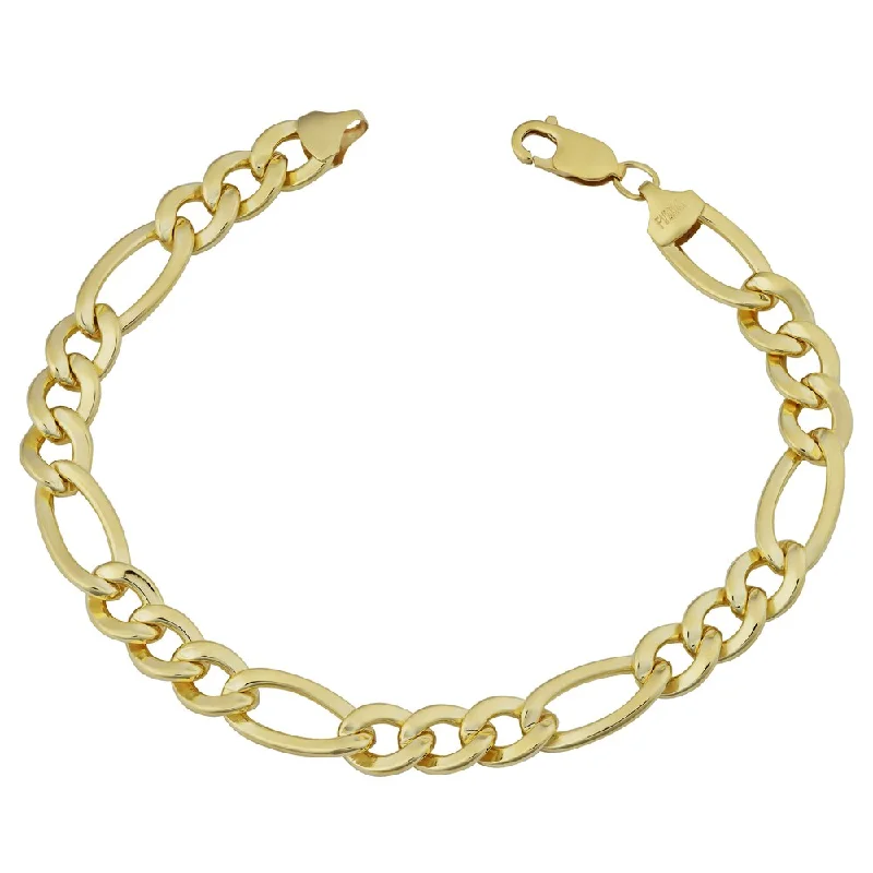 Peaked ridge bracelet-14k Yellow Gold Filled Men's 8.8-mm High Polish Figaro Link Bracelet (9 inches)