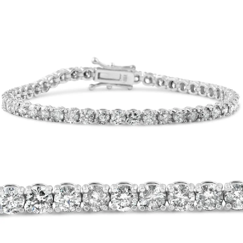 Wire-curve bracelet-5 5/8ct White Gold Round Diamond Tennis Bracelet