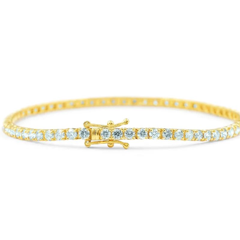 Dainty filigree bracelet-7Ct Diamond Tennis Bracelet Yellow Gold 7"