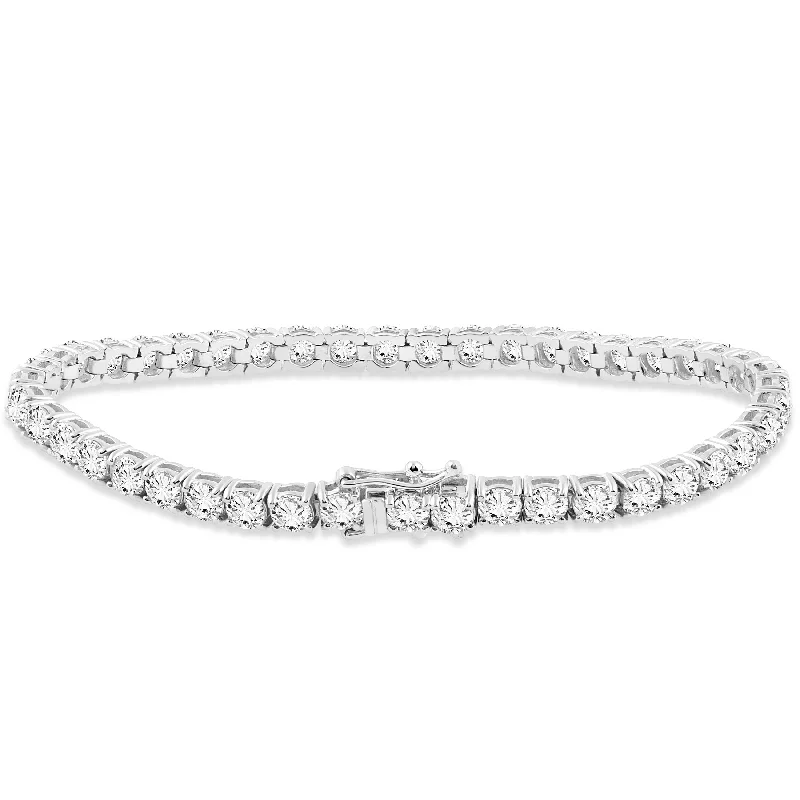 Open-slot bracelet-9 ct Genuine Diamond Tennis Bracelet 7" White Gold