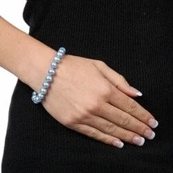 Subtle arc bracelet-Blue Freshwater Pearl Classic 8-inch Bracelet (8-9 mm)