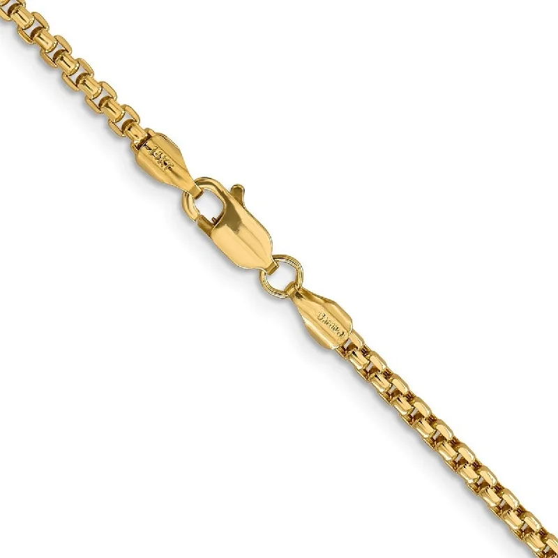 Dewdrop gem bracelet-Curata 14k 2.45mm Hollow Round Box Chain Bracelet