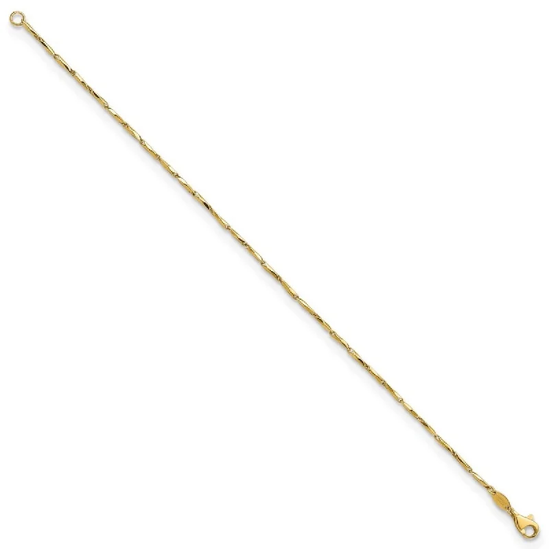 Outstretched gem bracelet-Curata 14k Gold Polished Fancy Link Bracelet 7.25 Inch