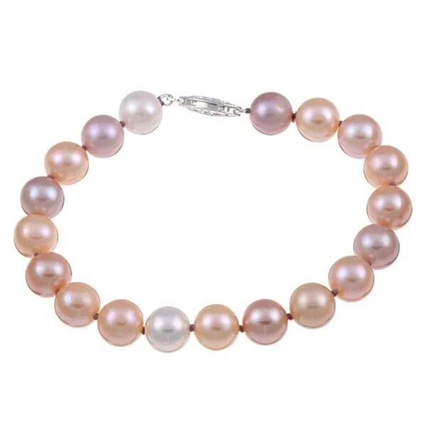 Domed cabochon bracelet-DaVonna Multi-colored Pink Freshwater Pearl Classic 7.25-inch Bracelet (8-9 mm)