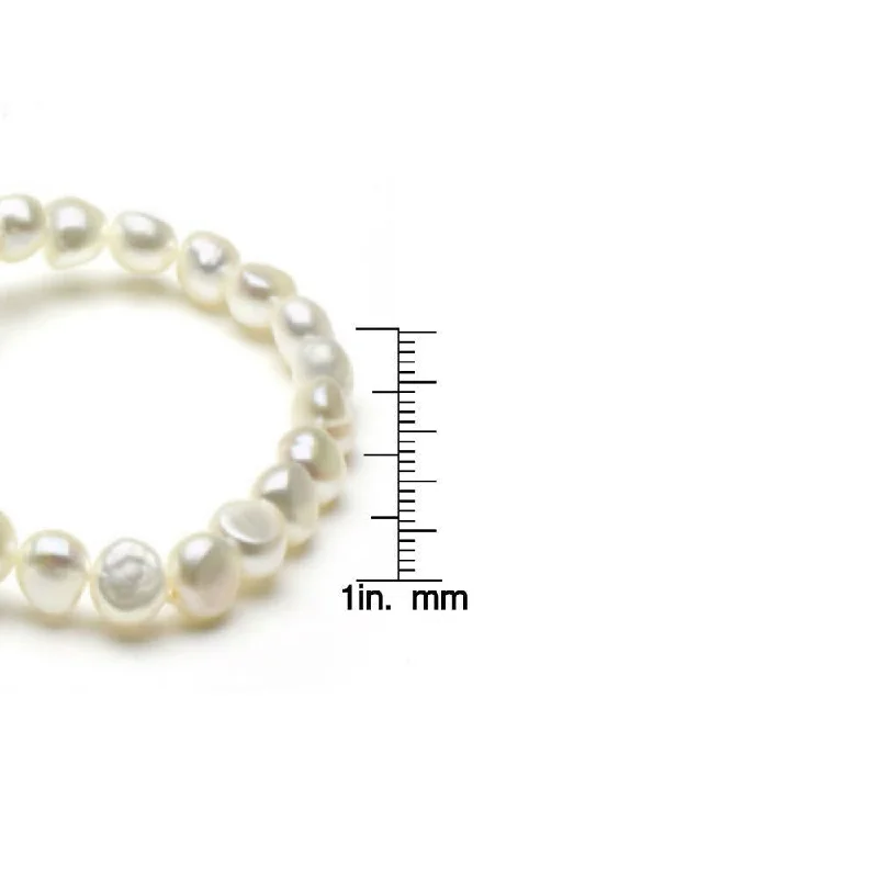 Fluid bracelet-DaVonna White Silver and Regatta Pearl 3-pair Stretch Bracelet (8-9 mm)