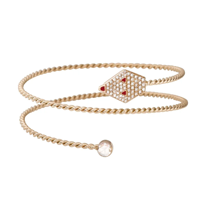 Crafted gold bracelet-Drina Double Coil Bracelet