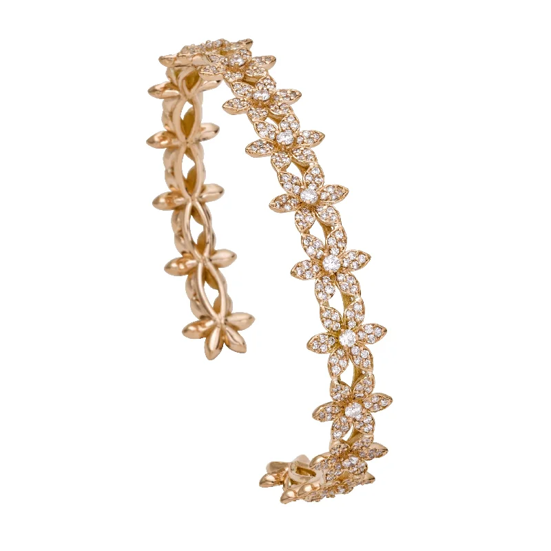 Offset stone bracelet-Eternal Blossom Cuff