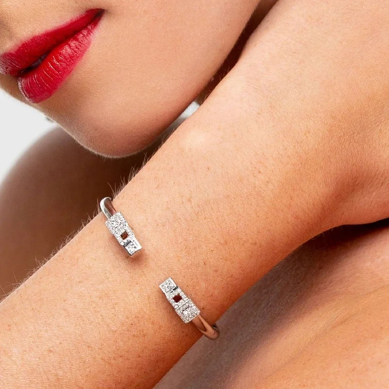 Ridge-set bracelet-Frosted Ice Cuff