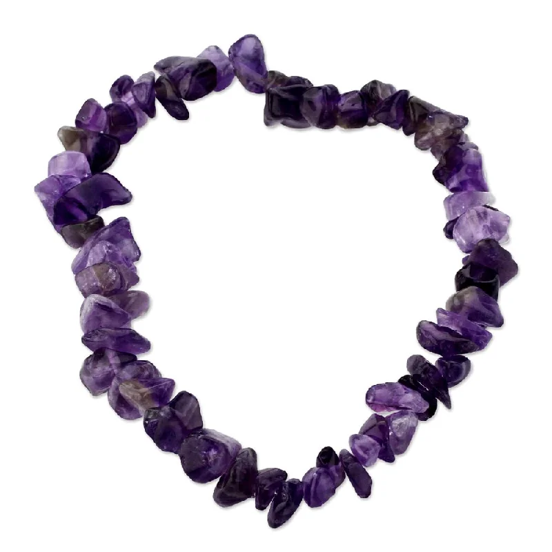 Summit gem bracelet-Handmade Amethyst 'Nature's Wisdom' Bracelet (Peru)