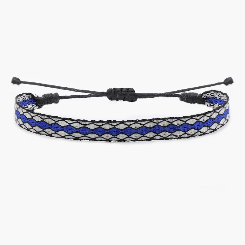 Raised-tier bracelet-Handmade Purnama Bracelet (Blue/White)