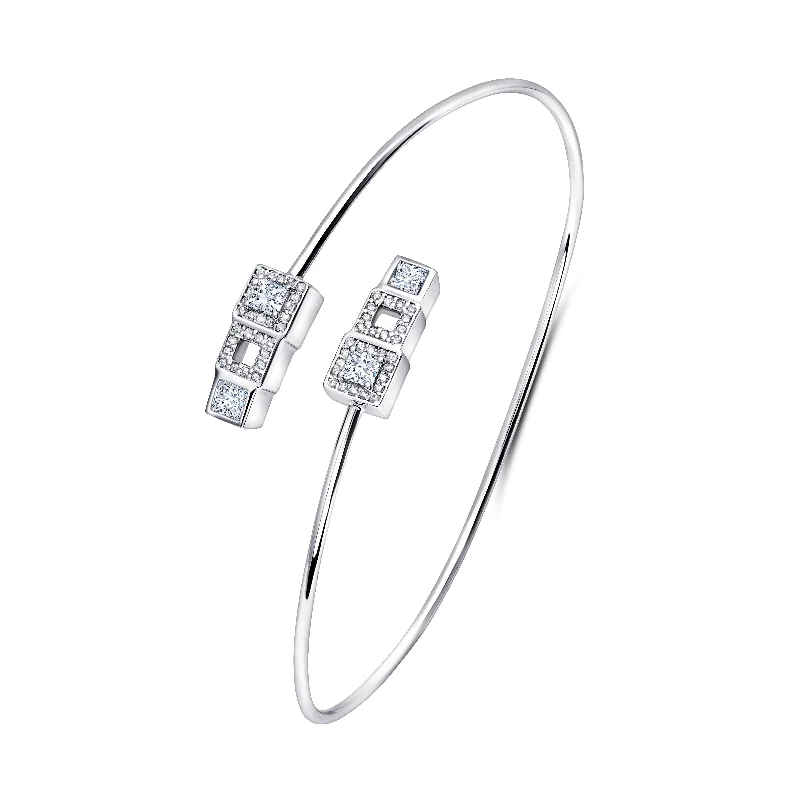 Thin diamond bracelet-Ice Cuff