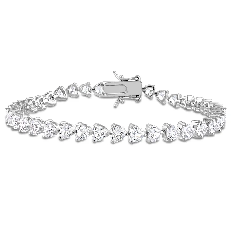 Lush moonstone bracelet-Miadora 10ct TGW Created White Sapphire Bracelet in Sterling Silver