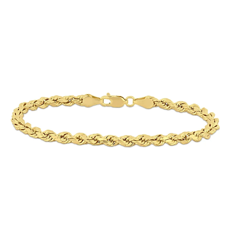 Fused-band bracelet-Miadora 10k Yellow Gold 7.25 Inch Rope Chain Bracelet