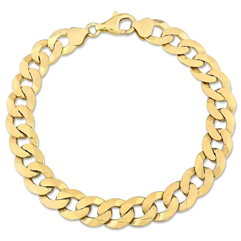 Slack coil bracelet-Miadora 18kt Yellow Gold Plated Sterling Silver Curb Chain Men's Bracelet