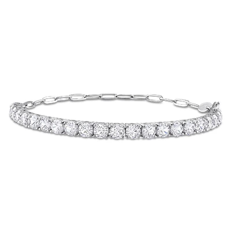 Inset gem bracelet-Miadora 6ct TGW Created White Sapphire Semi Tennis Bracelet Chain Sterling Silver