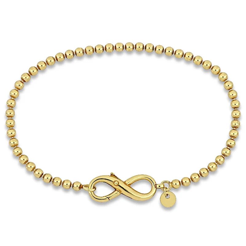 Vine-curl bracelet-Miadora Ball link Bracelet with Infinity Clasp in Yellow Sterling Silver