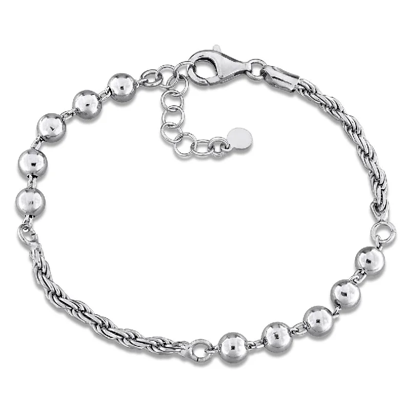 Piled birthstone bracelet-Miadora Bracelet Sterling Silver-7.5 in