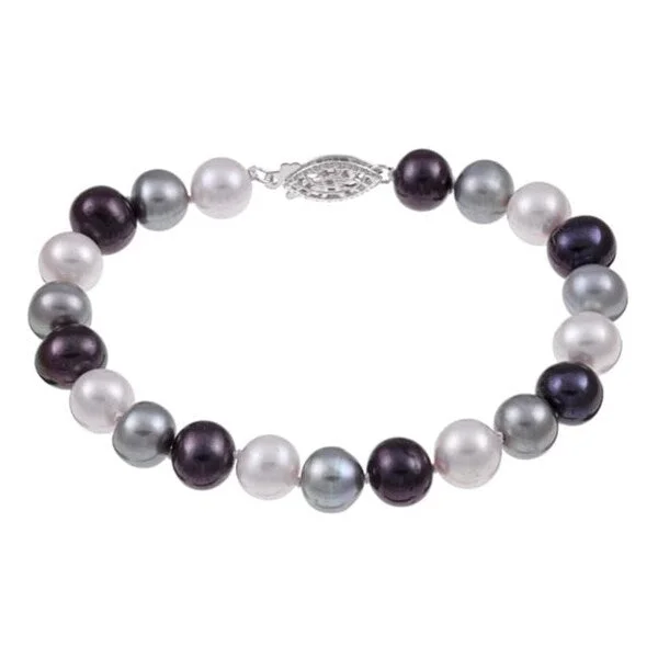 Pure pearl bracelet-Multi-colored Freshwater Pearl 7-inch Bracelet (7.5-8mm)