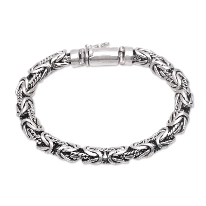 Arch motif bracelet-NOVICA Generous Spirit, Sterling silver chain bracelet