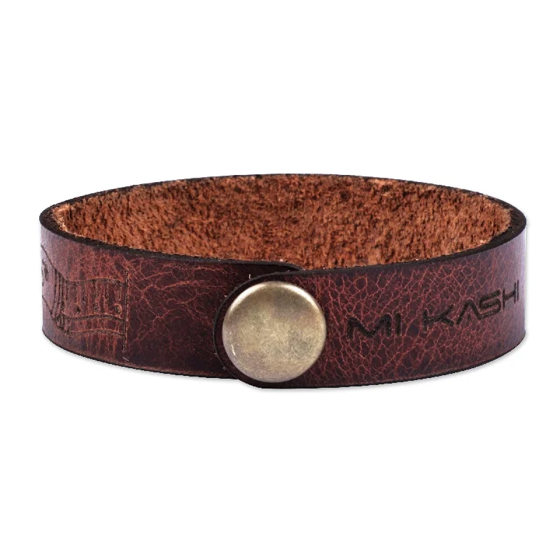 Flowing arc bracelet-Novica Handmade Myths Men'S Leather Wristband Bracelet