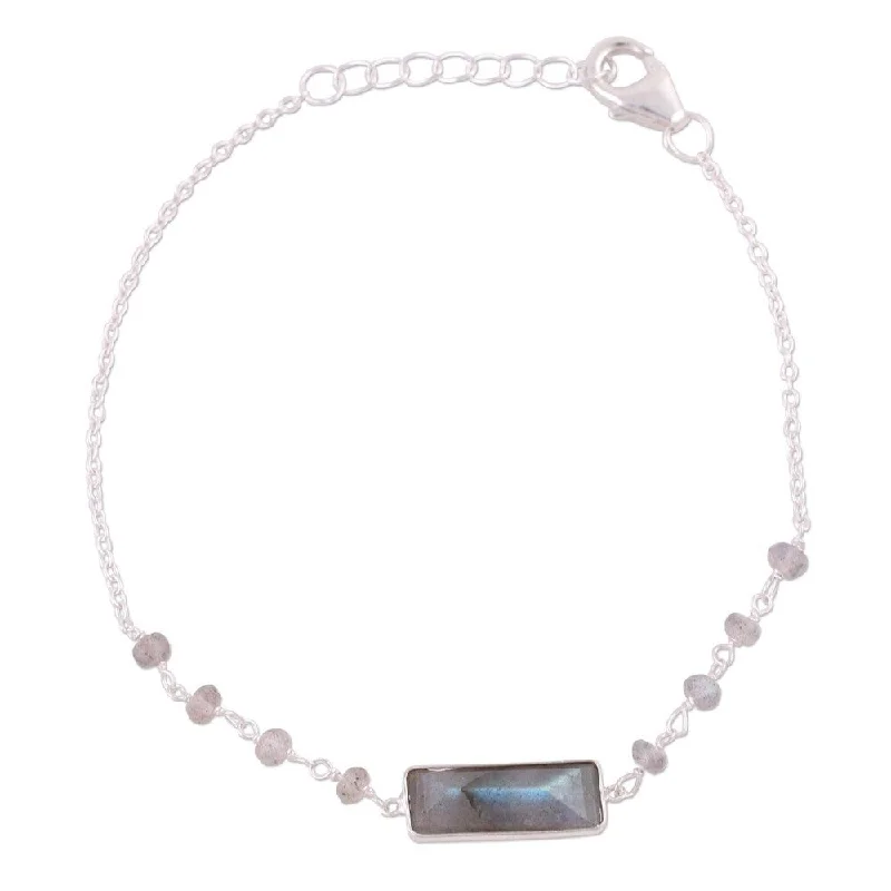 Retro sodalite bracelet-NOVICA Handmade Sterling Silver 'Magical Prism' Labradorite Bracelet (India)