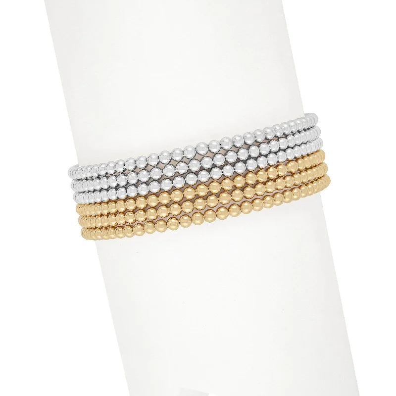 Worn-rim bracelet-Ready, Set, Stack | Gold + Silver Bracelet Set