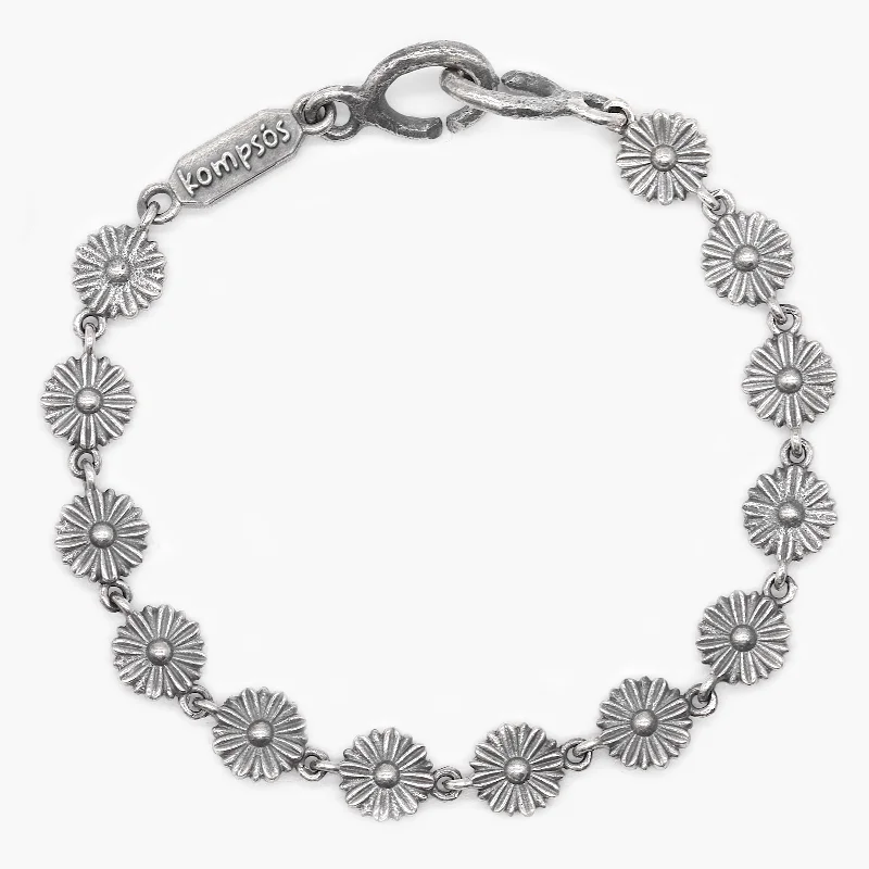 Ruffled rim bracelet-Sunflowers Sterling Silver Bracelet