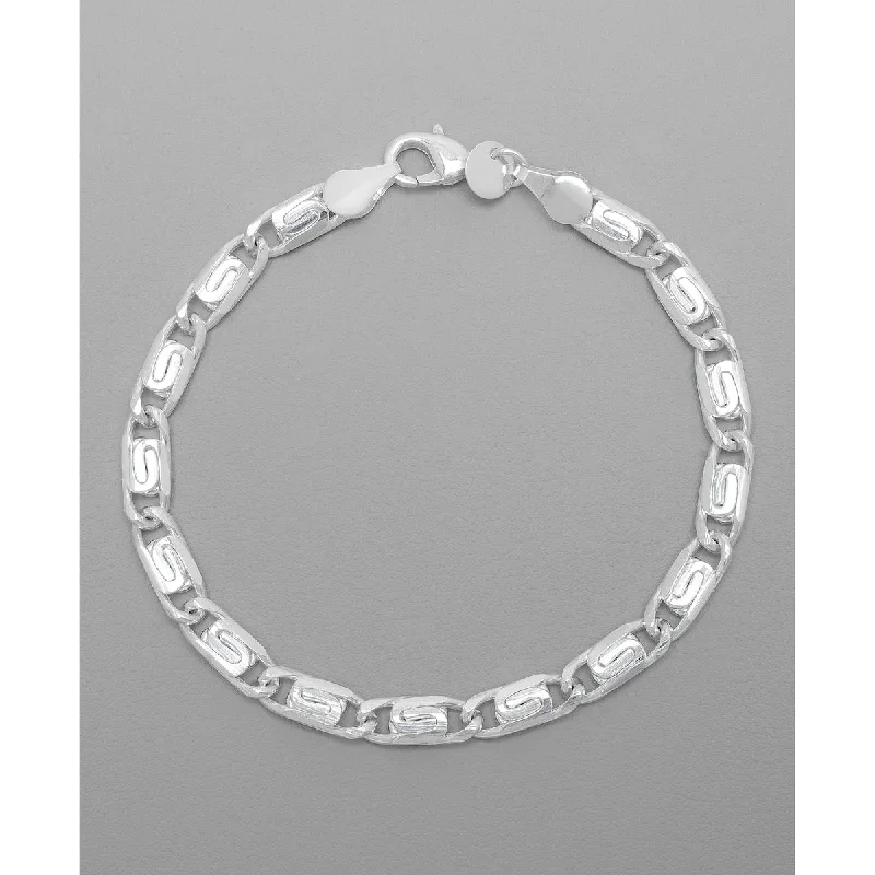 Pale morganite bracelet-Victoria Townsend Silver Plated Figaro Link Chain Bracelet