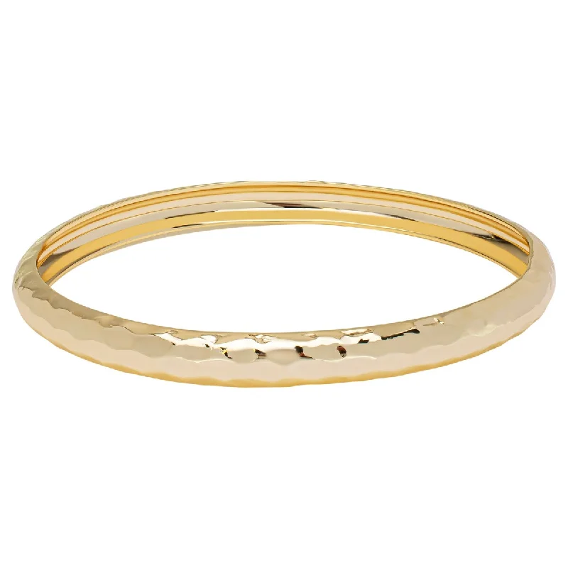 Parted-tier bracelet-Victoria Townsend Yellow Gold Plated Smooth Textured Bracelet