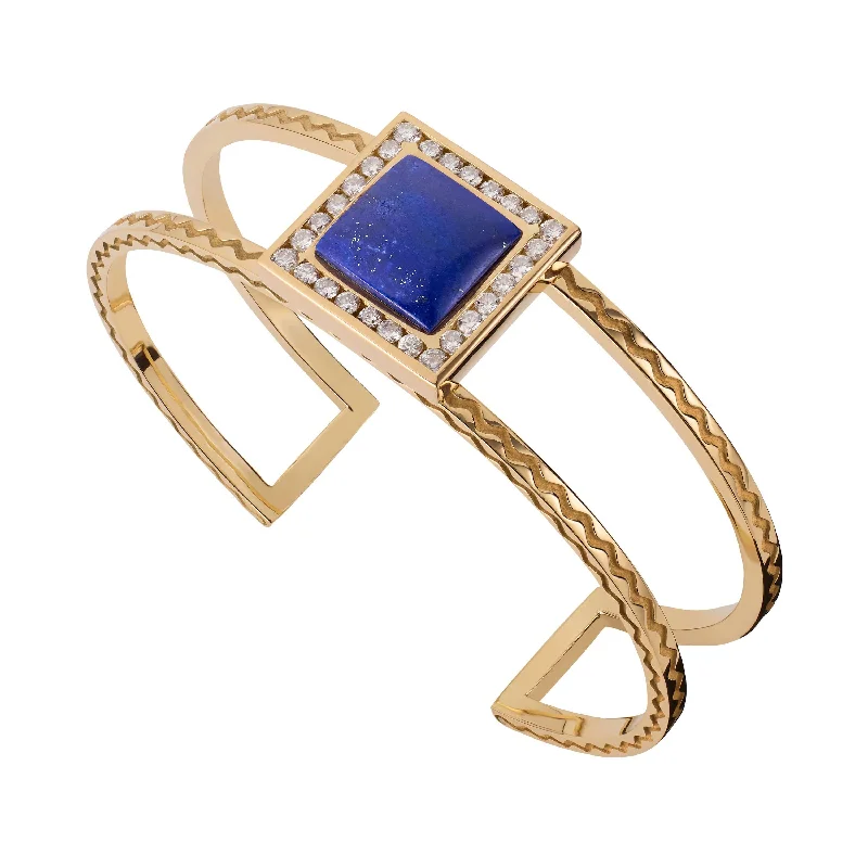 Retro topaz bracelet-Wave Square Cuff