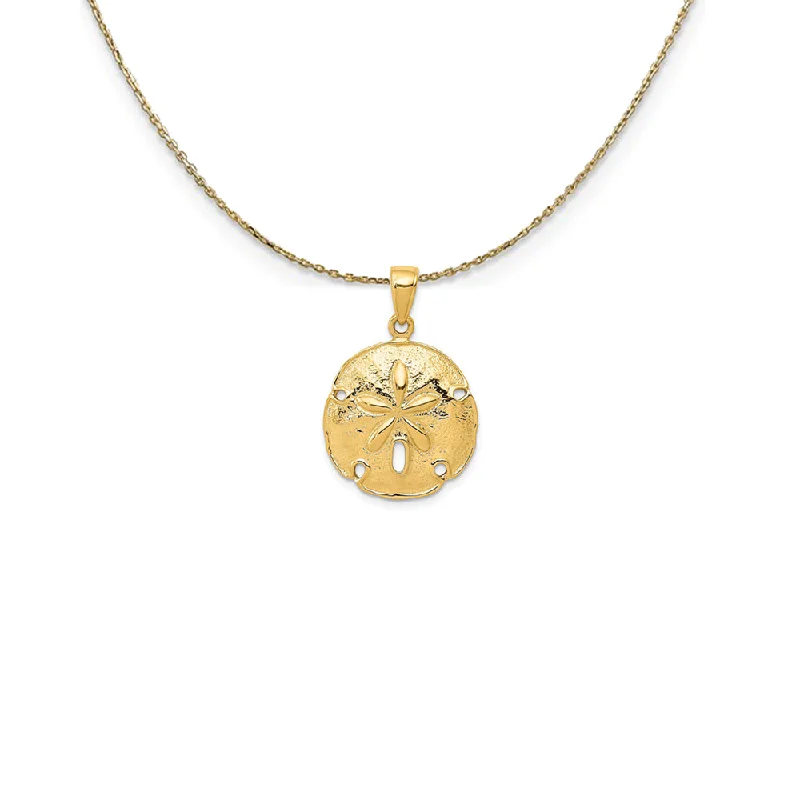 14k Yellow Gold 18mm Sand Dollar Necklace