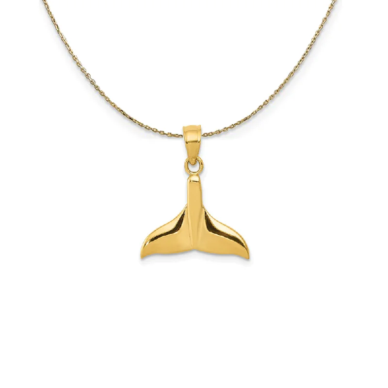 Crest motif necklace-14k Yellow Gold 20mm Polished Whale Tail Necklace