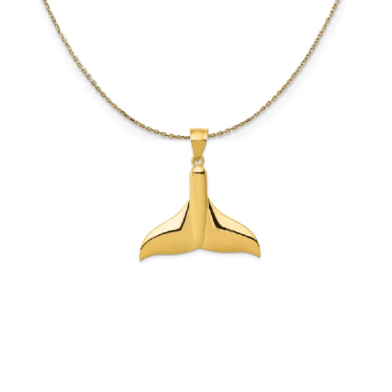 Broad-level necklace-14k Yellow Gold 32mm Whale Tail Necklace