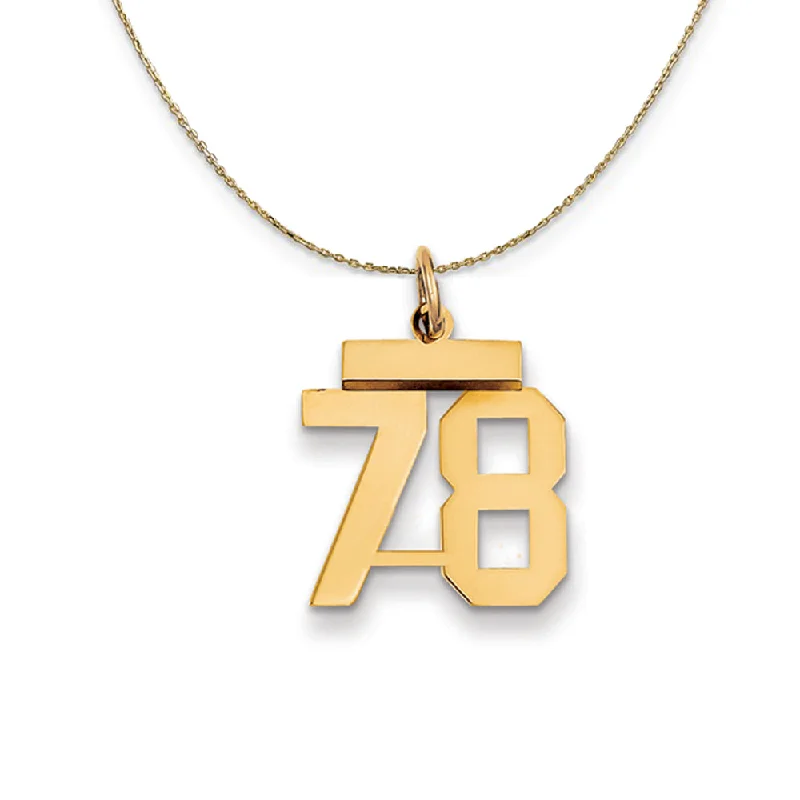 Tesselated design necklace-14k Yellow Gold, Athletic, Sm Polished Number 78 Necklace