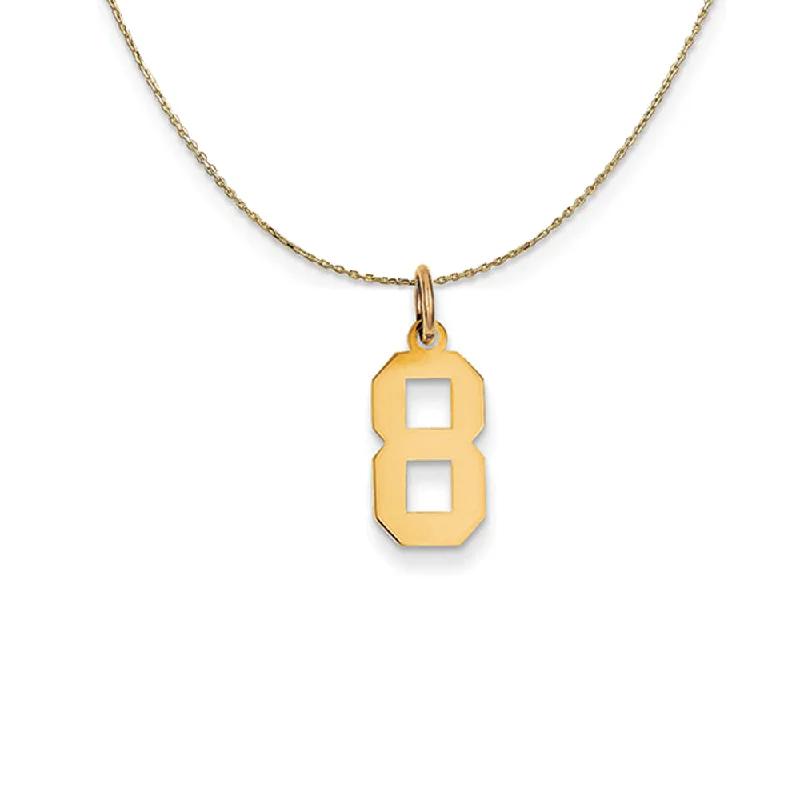 Ragged edge necklace-14k Yellow Gold, Athletic, Sm Polished Number 8 Necklace