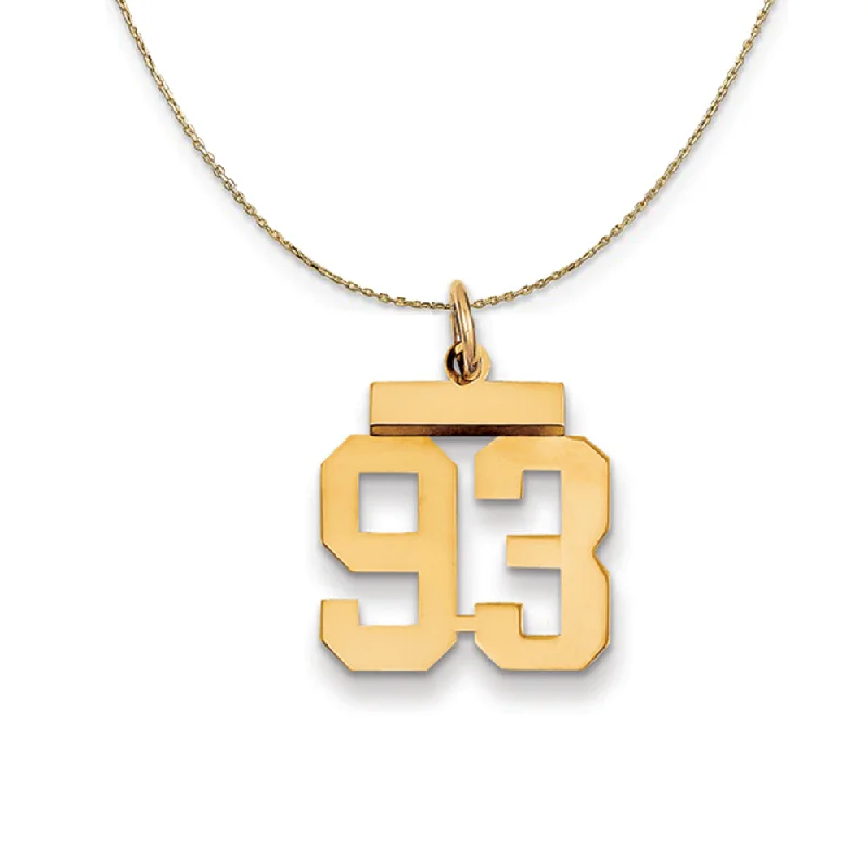 Swept gem necklace-14k Yellow Gold, Athletic, Sm Polished Number 93 Necklace