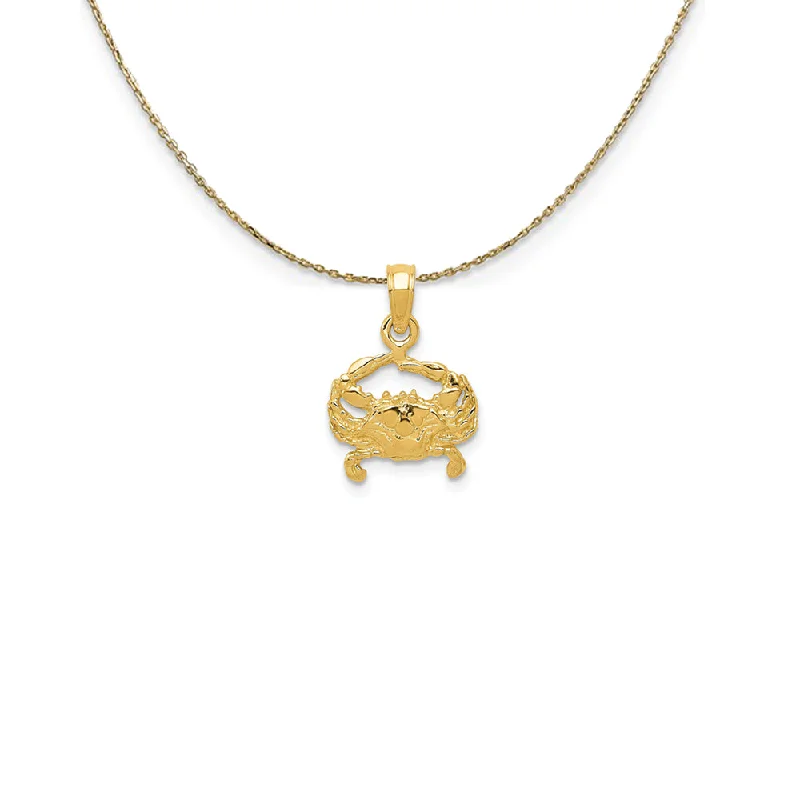 Natural sapphire necklace-14k Yellow Gold Crab Necklace