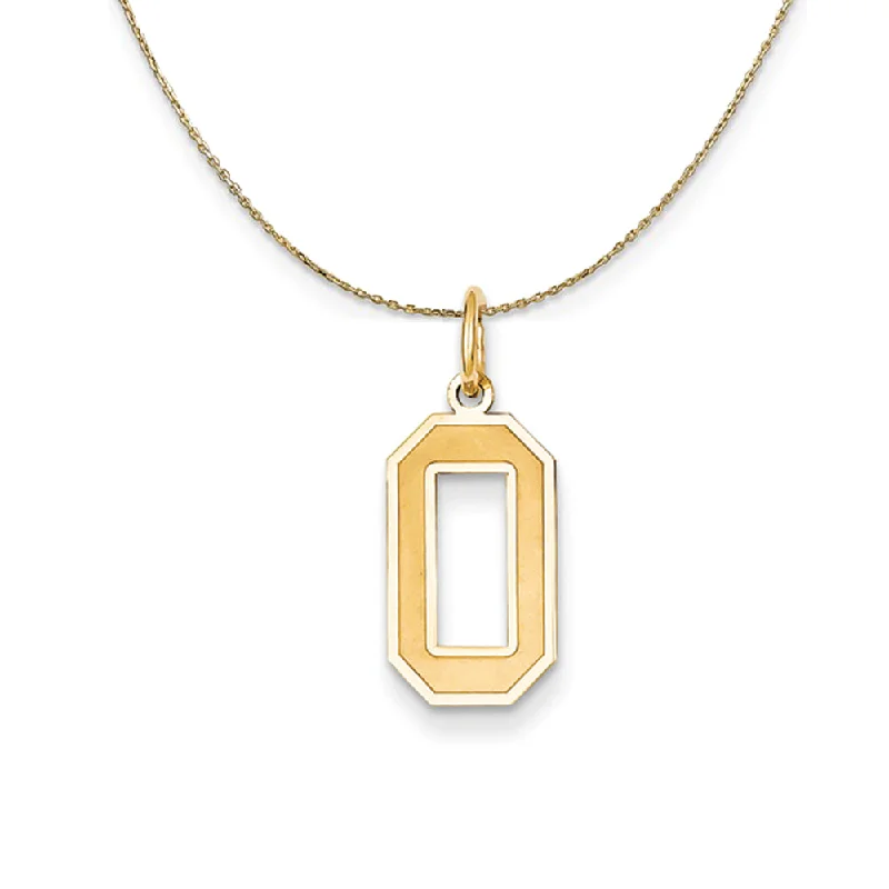 Hovering stone necklace-14k Yellow Gold, Jersey, Med Number 0 Necklace