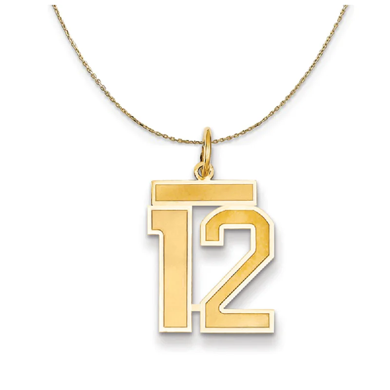 Classic ruby necklace-14k Yellow Gold, Jersey, Med Number 12 Necklace