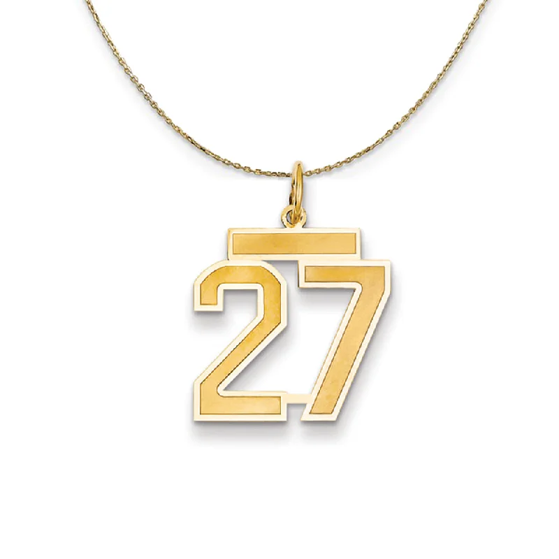 Bloom-bud necklace-14k Yellow Gold, Jersey, Med Number 27 Necklace