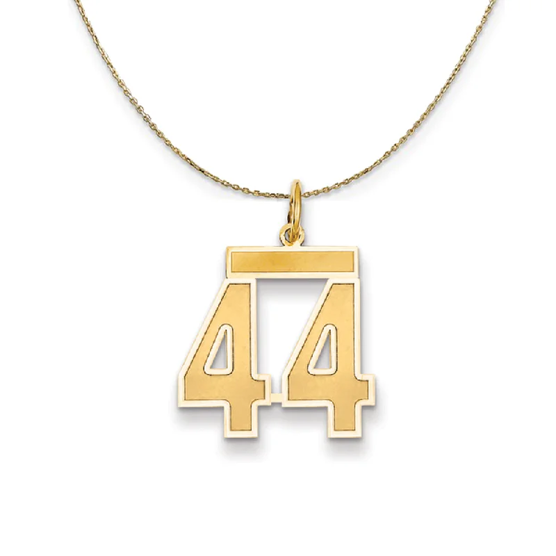 Glowing quartz necklace-14k Yellow Gold, Jersey, Med Number 44 Necklace