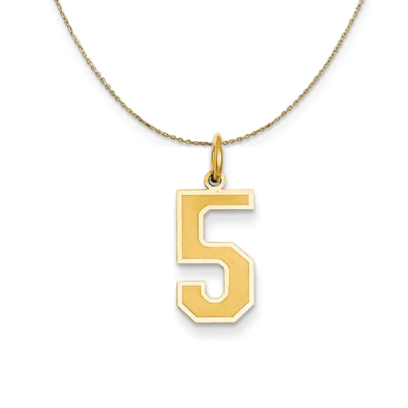 Flexible stone necklace-14k Yellow Gold, Jersey, Med Number 5 Necklace