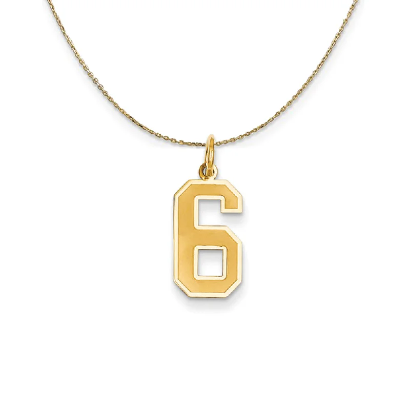 Arch motif necklace-14k Yellow Gold, Jersey, Med Number 6 Necklace