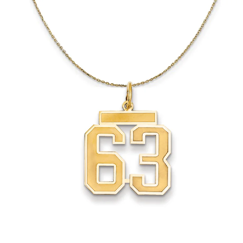 Hovering stone necklace-14k Yellow Gold, Jersey, Med Number 63 Necklace