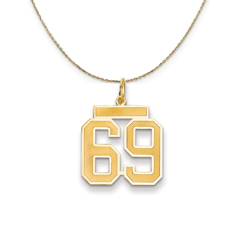 Glowing quartz necklace-14k Yellow Gold, Jersey, Med Number 69 Necklace