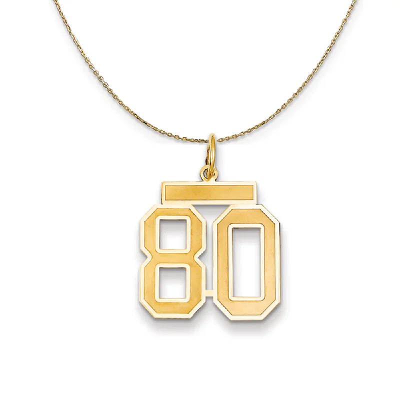 Offset stone necklace-14k Yellow Gold, Jersey, Med Number 80 Necklace