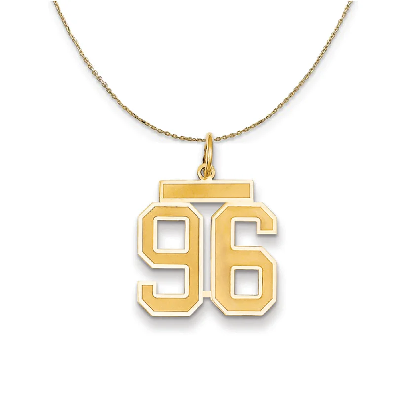 Crafted gold necklace-14k Yellow Gold, Jersey, Med Number 96 Necklace